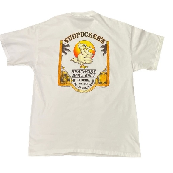 Vintage 90s Fudpucker’s “Ya Ain’t Been Pucked” T-Shirt Large Beach Bar Tee Funny - Picture 2 of 5